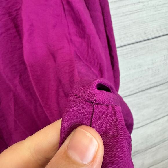 Chico's Plus Size Purple Fuchsia Tie Front Blouse Size 4/20W - Picture 5 of 8